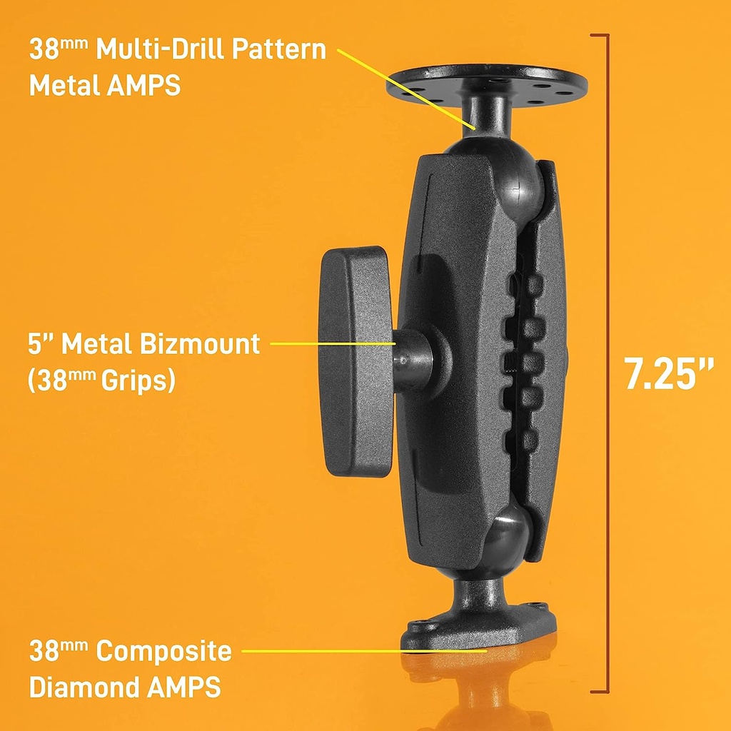 iBOLT 38mm / 1.5 inch Metal Circular AMPS to Composite Diamond AMPS Drill Base Mount