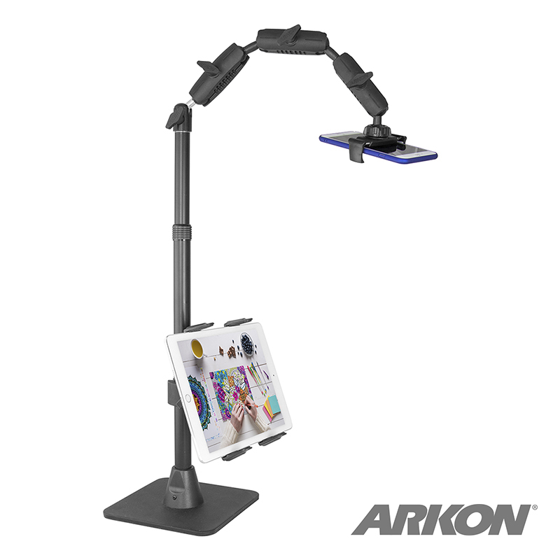 Arkon Remarkable Creators 3-in-1 Phone and Tablet Stand Bundle - Weighted Base Version