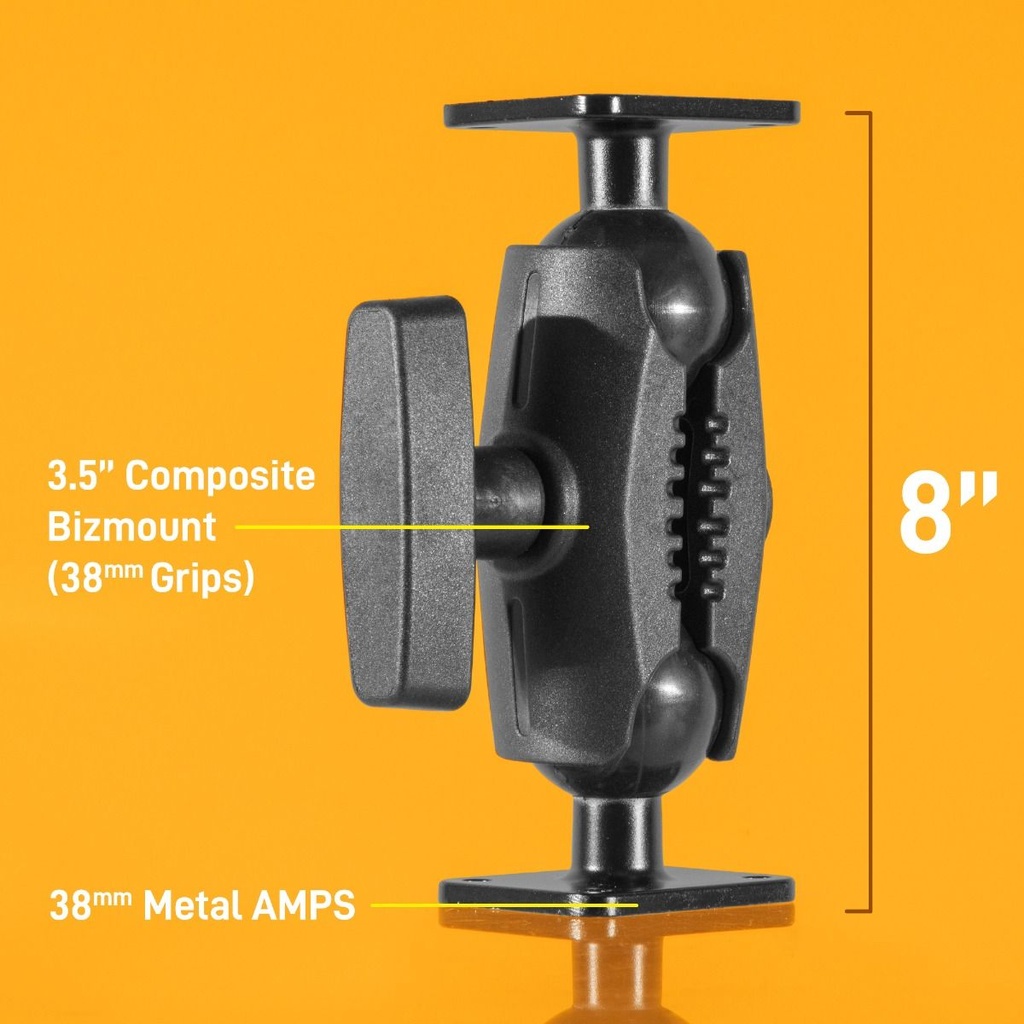 iBOLT 38mm / 1.5 inch Metal Rectangular AMPS Pattern to AMPS Pattern Drill Base