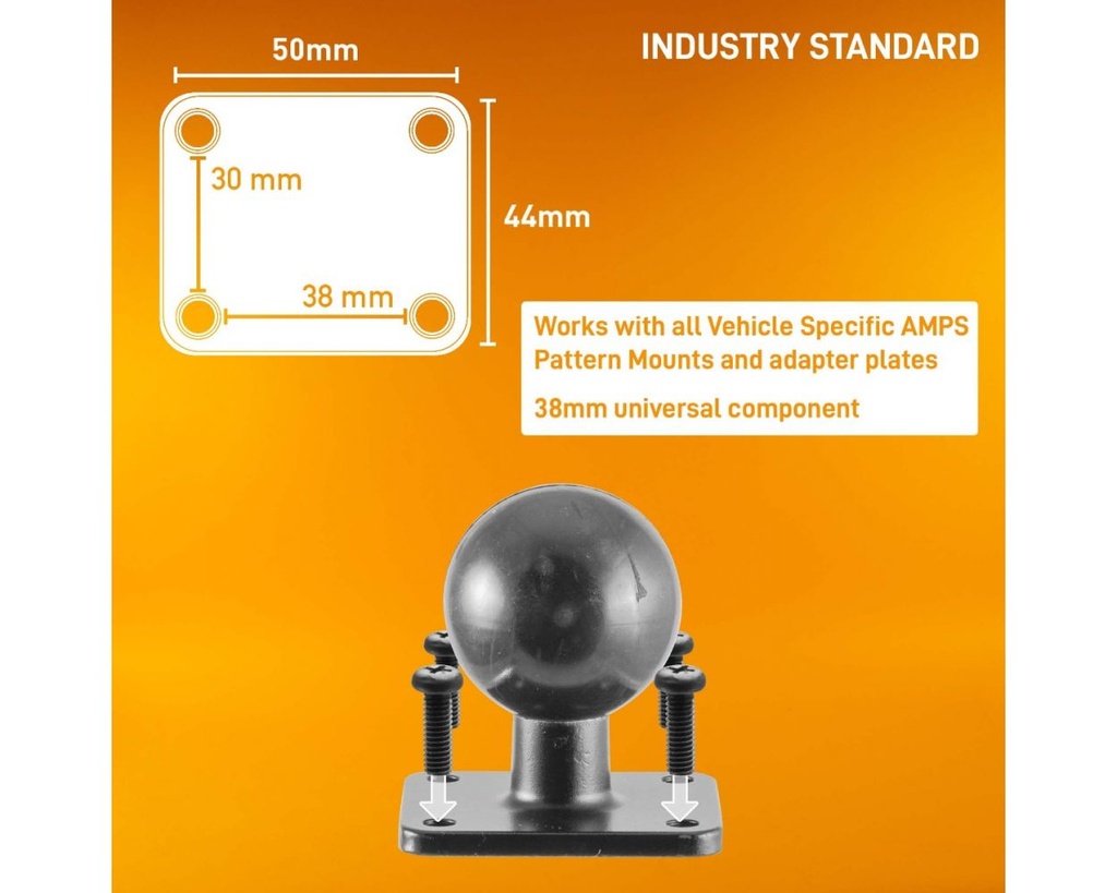 iBOLT 38mm / 1.5 inch Metal Rectangular AMPS Pattern to AMPS Pattern Drill Base