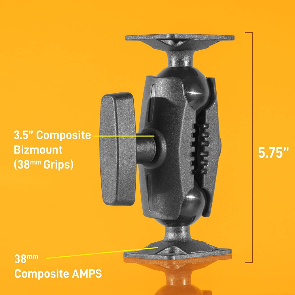 iBOLT 38mm / 1.5 inch Composite Rectangular AMPS to AMPS Drill Base Mount