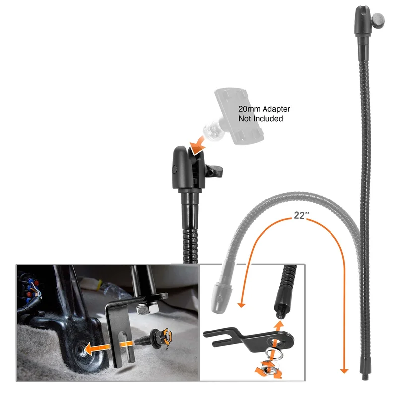 [22132] iBOLT 22inch Gooseneck 20mm Joint Seat Rail Mount