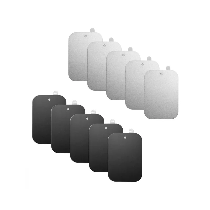 iBOLT (10 Pack) Metal Rectangular Adhesive Plates for Magnetic Smartphone mounts