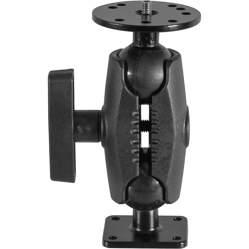 [IBAMPS-34209] iBolt 38mm / 1.5 inch Metal Rectangular AMPS Pattern to ¼ 20” Metal Camera Screw Dual Ball Mount- Featuring a 3.5-inch Composite 38mm Bizmount Arm