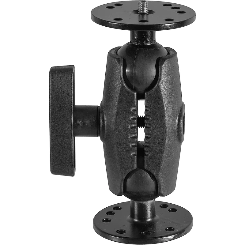 [IBAMPS-34217] iBolt 38mm / 1.5 inch Metal Circular AMPS Pattern to ¼ 20” Metal Camera Screw Dual Ball Mount
