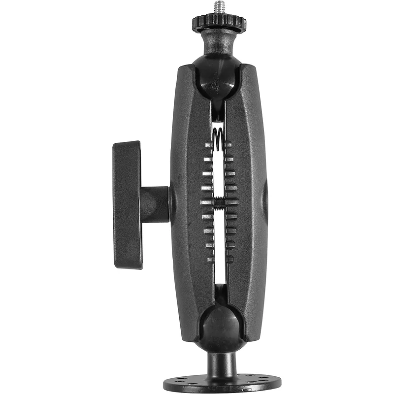 [IBAMPS-34218] iBolt 38mm / 1.5 inch Metal Circular AMPS Pattern to ¼ 20” Composite Camera Screw Dual Ball Mount- Featuring a 5.75-inch Composite 38mm Bizmount Ar