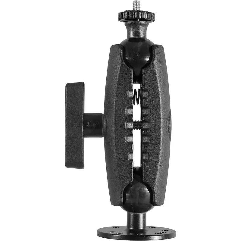 iBolt 38mm / 1.5 inch Metal Circular AMPS Pattern to ¼ 20” Composite Camera Screw Dual Ball Mount- Featuring a 5-inch Metal 38mm Bizmount Arm