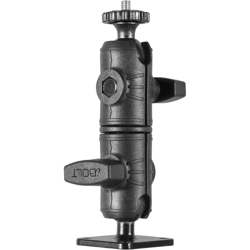 iBolt ¼ 20 Camera Screw DynaMount AMPS w/ 4.25 inch Double Socket Arm- Drill Base Mount