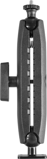 [IBAMPS-34260] iBolt 38mm / 1.5 inch Metal Rectangular AMPS Pattern to ¼ 20” Composite Camera Screw Dual Ball Mount- Featuring a 8.5-inch Aluminum 38mm Bizmount Arm